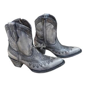 Old Gringo RARE Gunmetal Nailhead Studded Leather Distressed Cowboy Boot 9.5B